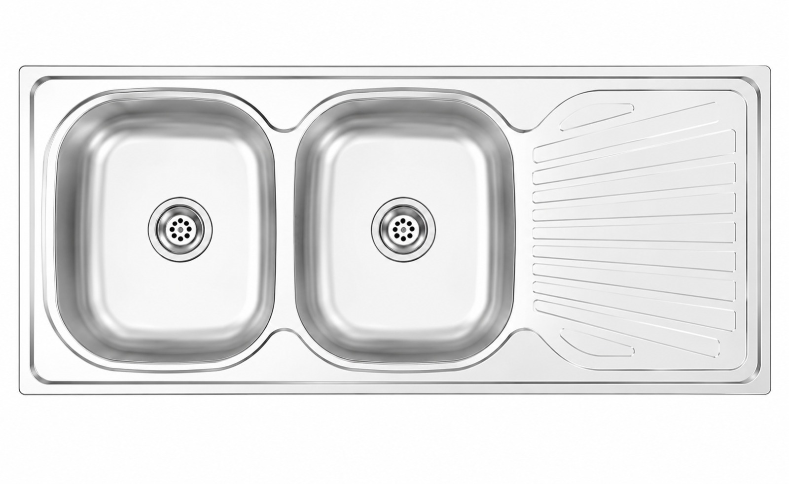 Stainless Steel Sink — Double Bowl Single Drainer — view 2
