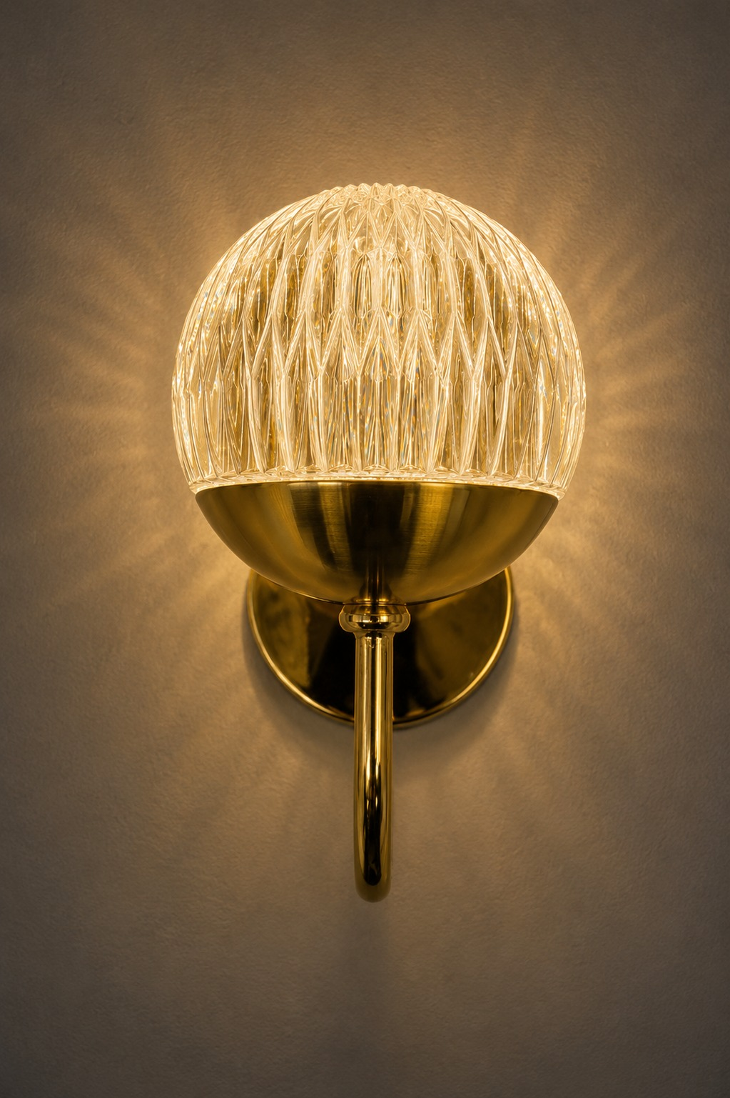Crystal Globe Wall Sconce — Gold