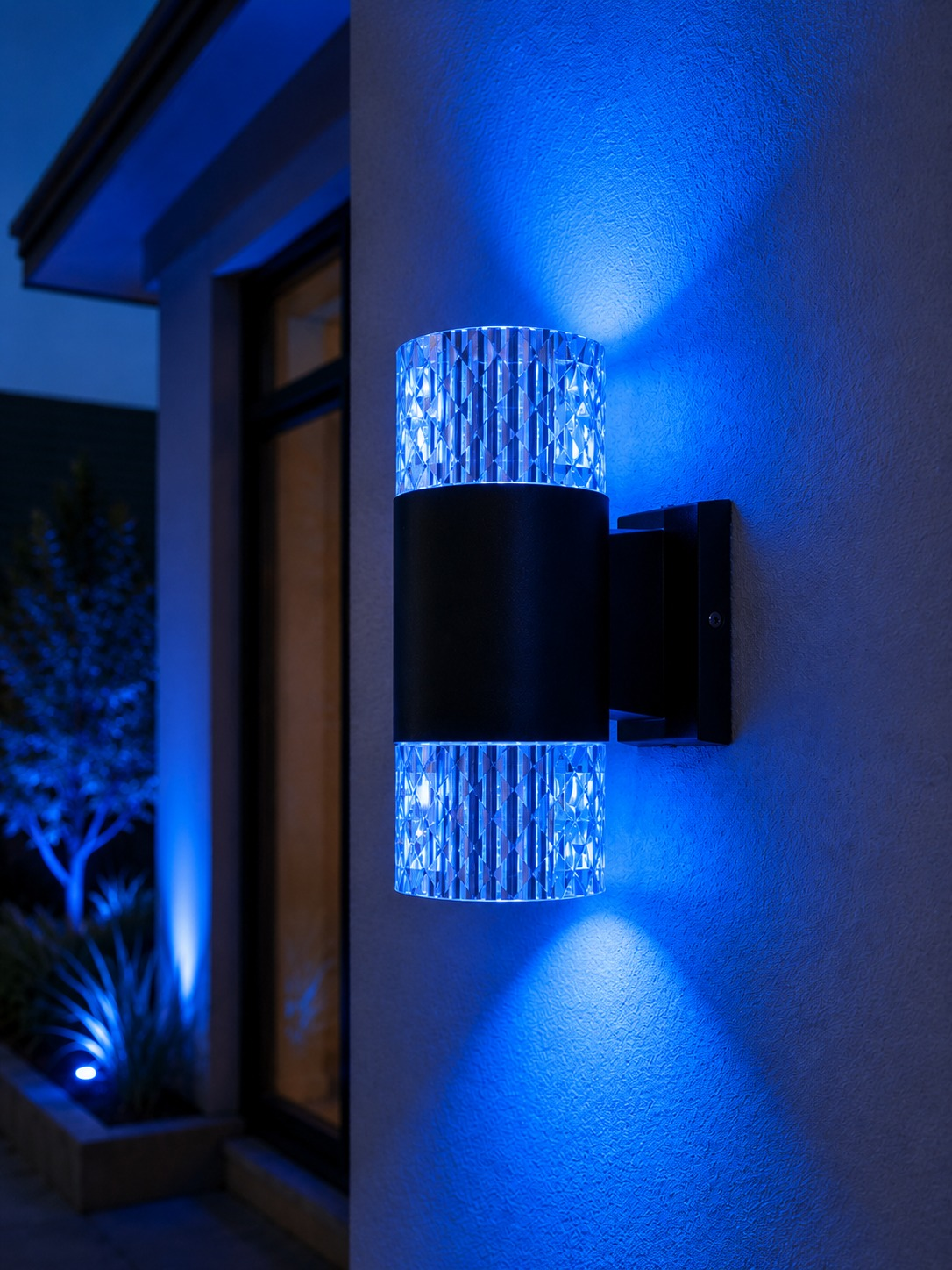 Crystal Up & Down Wall Light — Blue LED