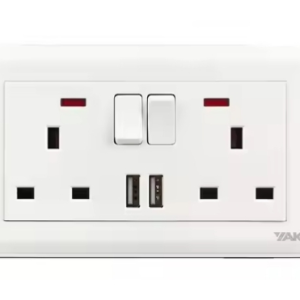 Yaki double socket USB white